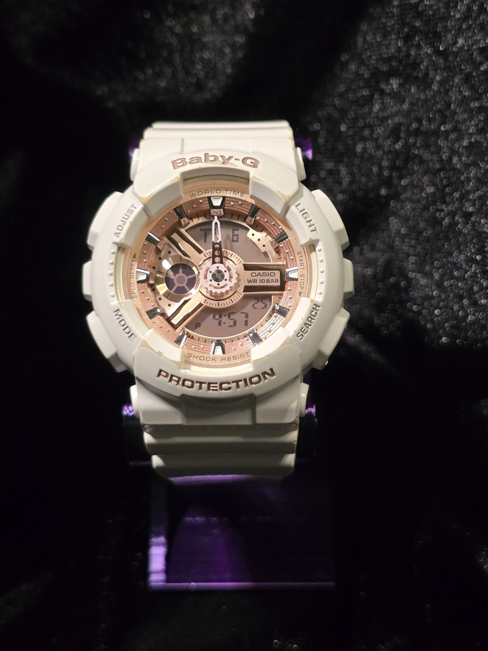 Casio Baby-G White Watch with Rose Gold Dial